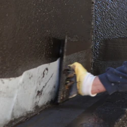 waterdicht maken kelder met bitumen weefsel inbedden